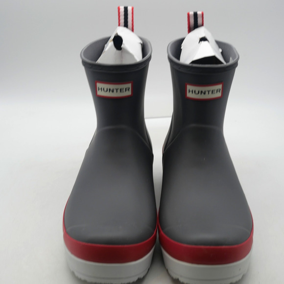 NEW Hunter Original Short Play Women's 10 Waterproof Rain Boots Gray Red UK 8 - Picture 5 of 8